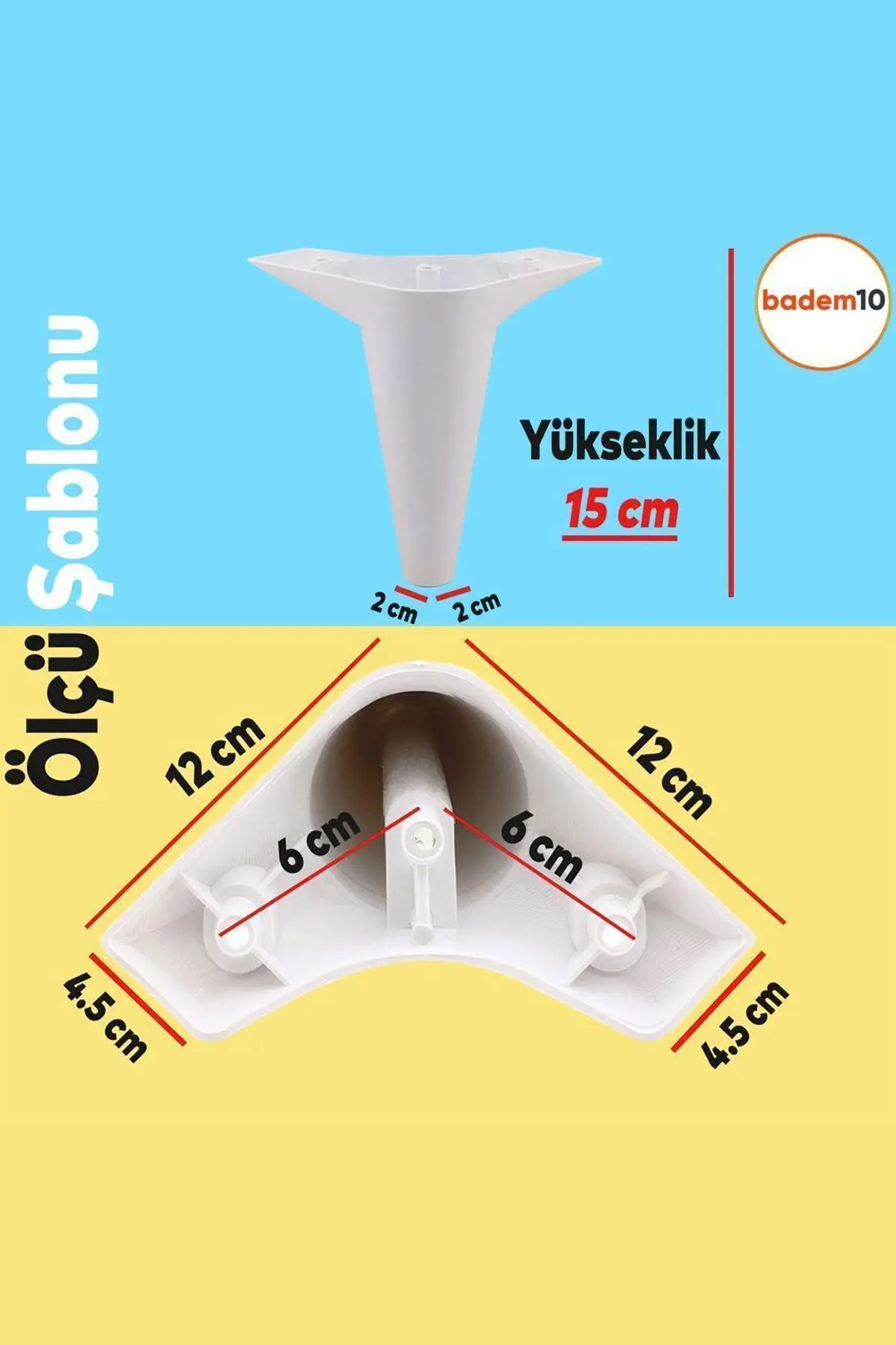 Aspen Lüks Mobilya Kanepe Koltuk Tv Ünitesi Baza Ayağı Ayakları Beyaz 15 Cm Ayak (4 ADET)