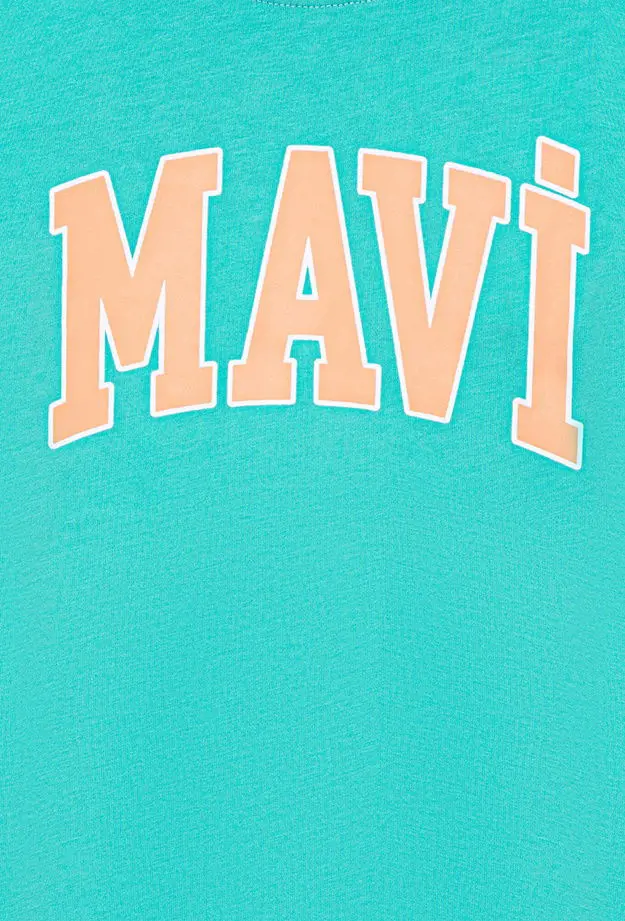 Mavi Mavi Logo Baskılı Yeşil Tişört Regular Fit / Normal Kesim 7610109-71724