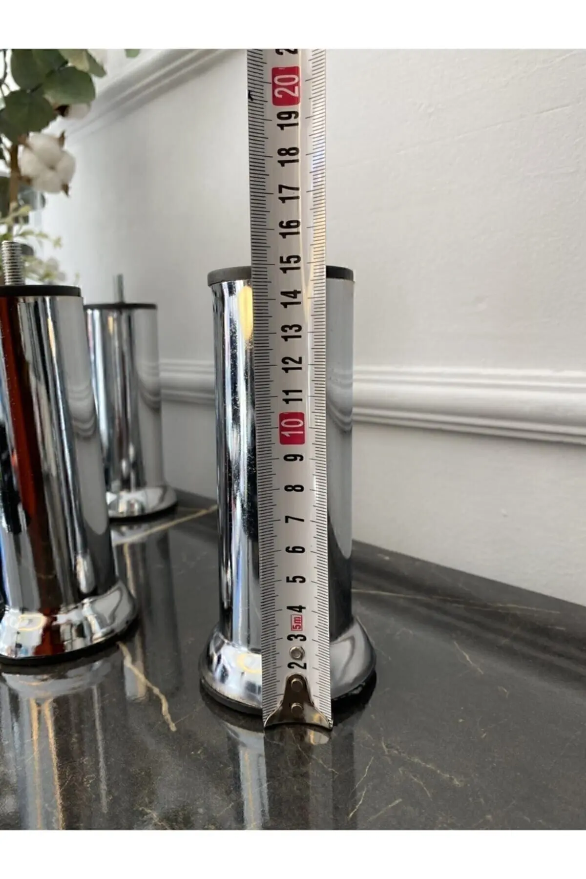 Koltuk Baza Mobilya Ayağı 8 Adet 15 Cm Civatalı Krom Yükseltici Ayaklar Ince Diş Robot Süpürge Için