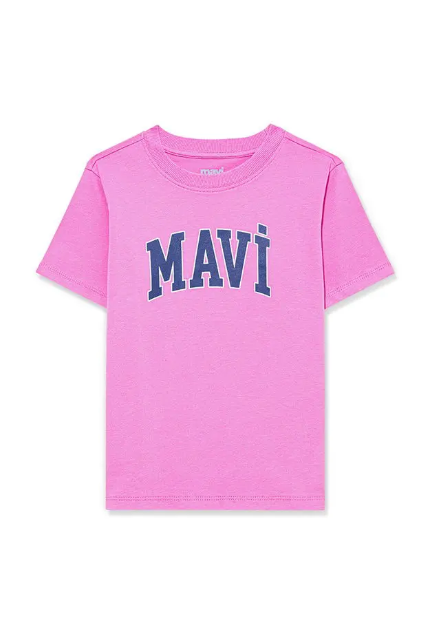 Mavi Mavi Logo Baskılı Pembe Tişört Regular Fit / Normal Kesim 7610109-71033
