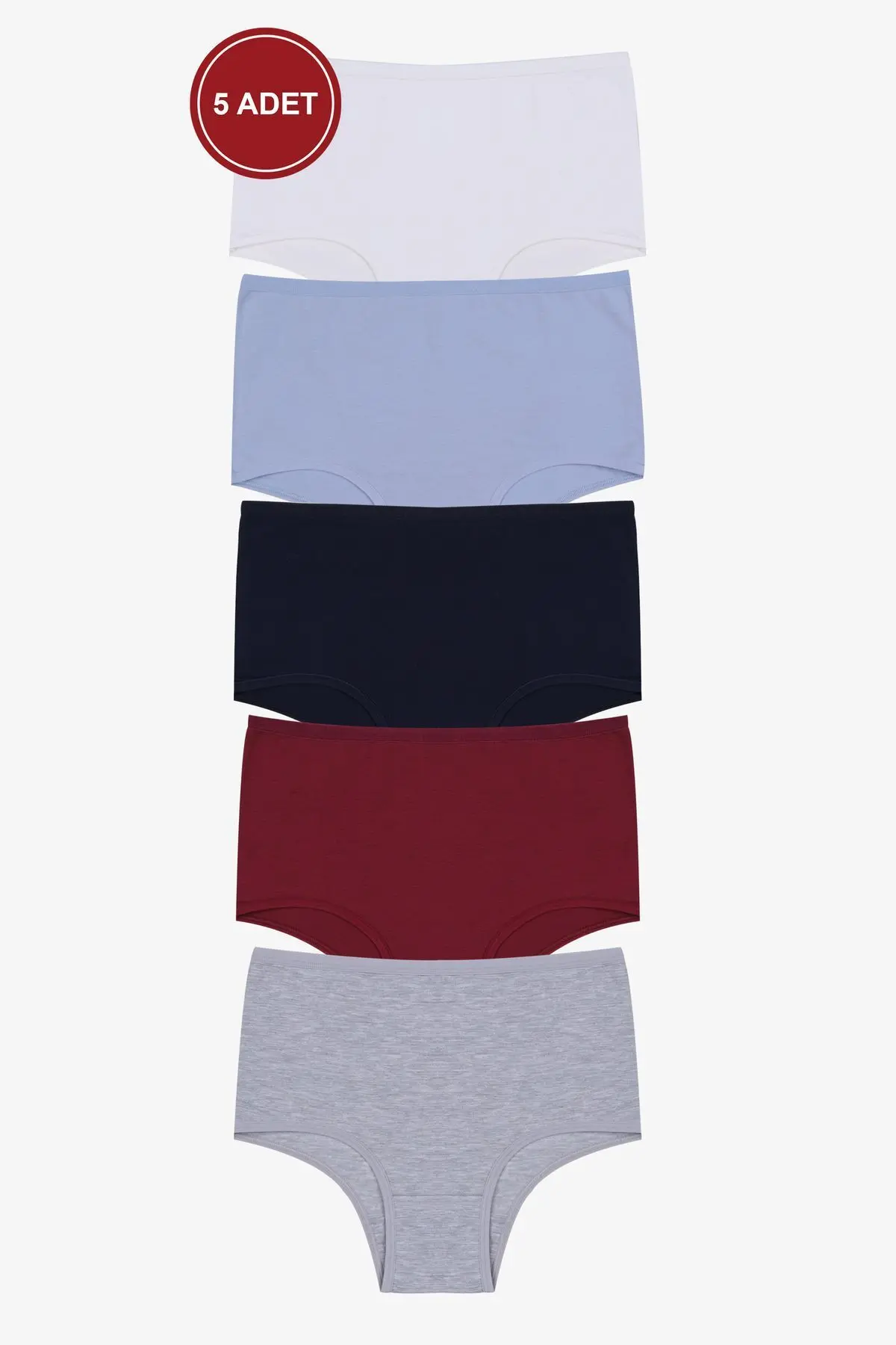 koza iç giyim Kadın 5'li Likralı Ekstra Yüksek Bel Külot