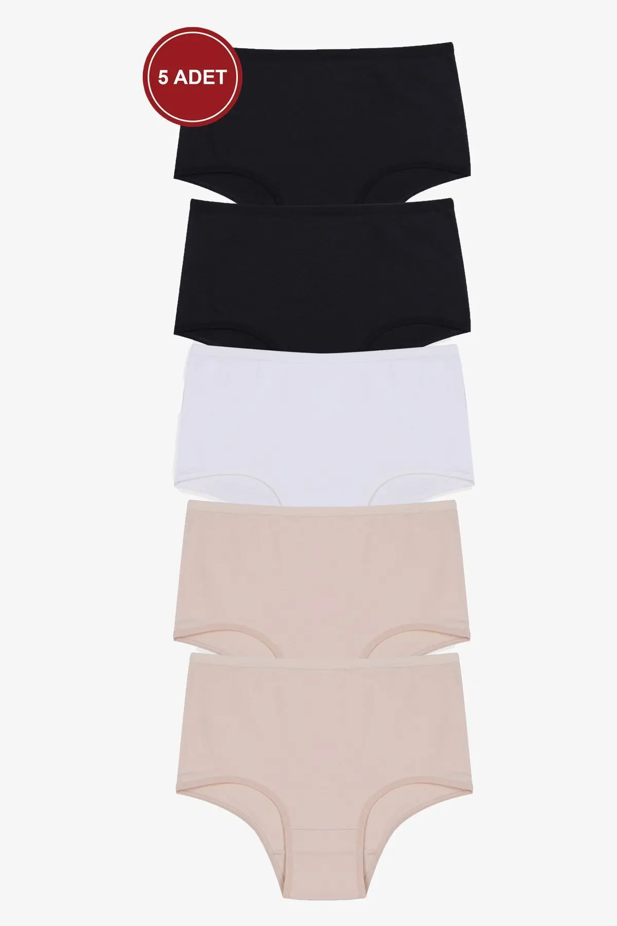 koza iç giyim Kadın 5'li Likralı Ekstra Yüksek Bel Külot