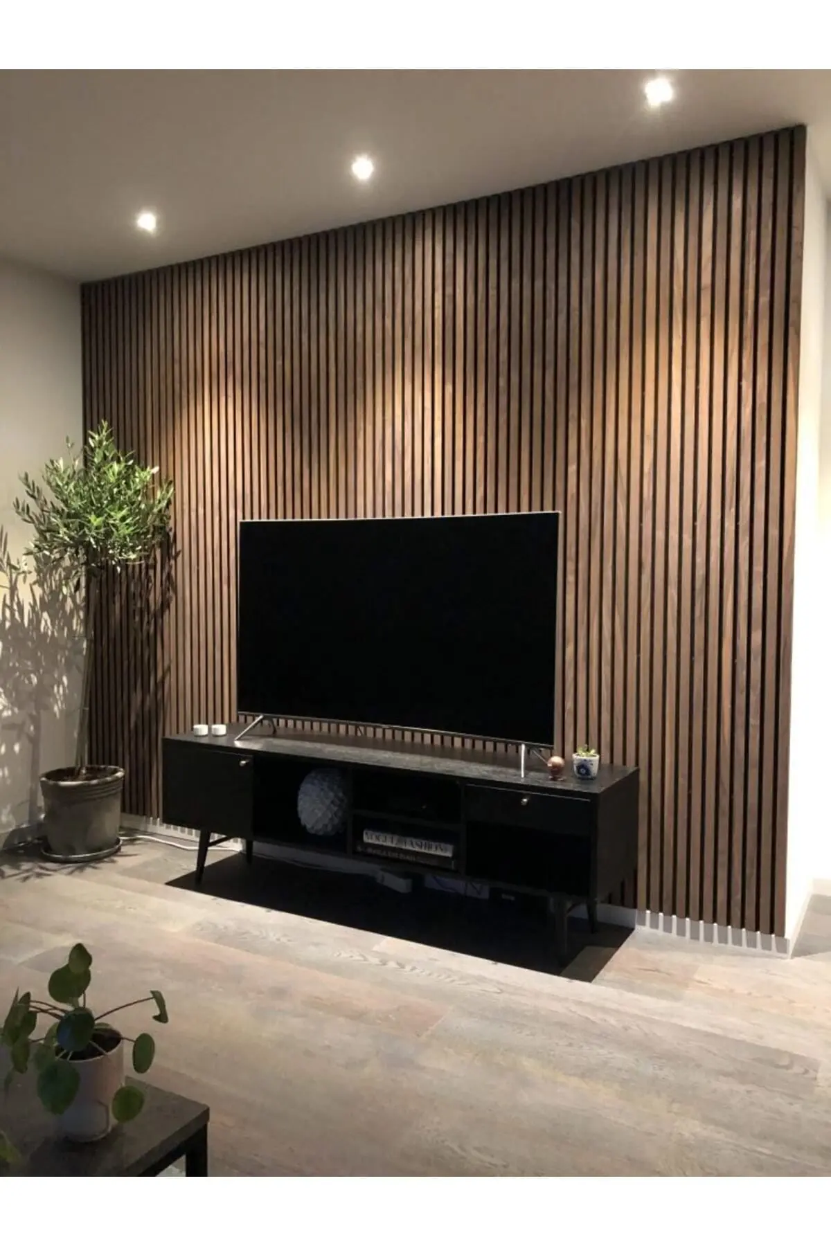 Mod14 60x245 Cm Ceviz Rengi Akustik Ahşap Duvar Paneli