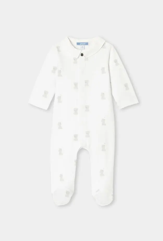 Jacadi Jacadi Paris Yenidoğan Erkek Bebek Interlok Örgü Desenli Tulum