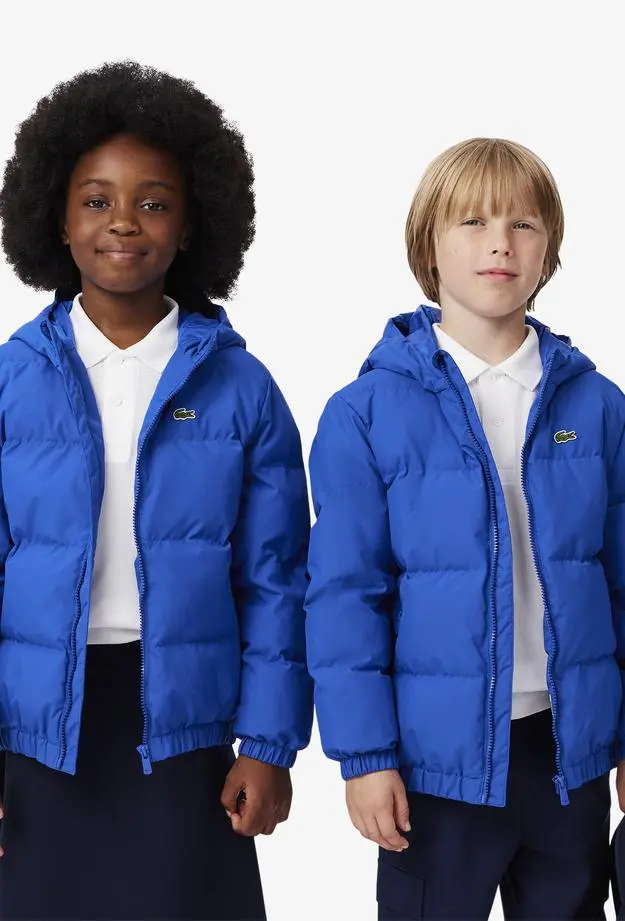 Lacoste Lacoste Çocuk Kapüşonlu Mavi Şişme Mont