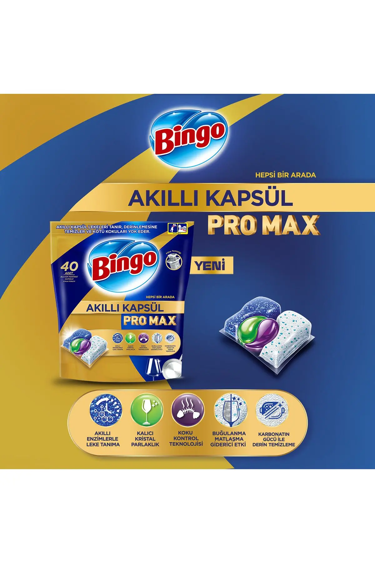 Akıllı Kapsül Pro Max Bulaşık Makinesi Deterjanı Tableti 60'lı