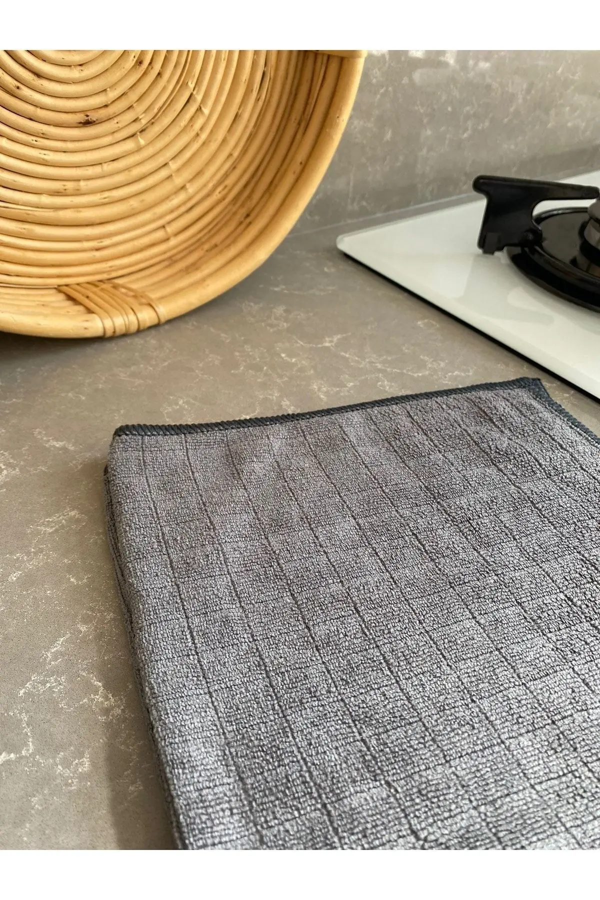 Missclean (1 ADET) Mikrofiber Mutfak,tezgah Bezi Gri Kareli
