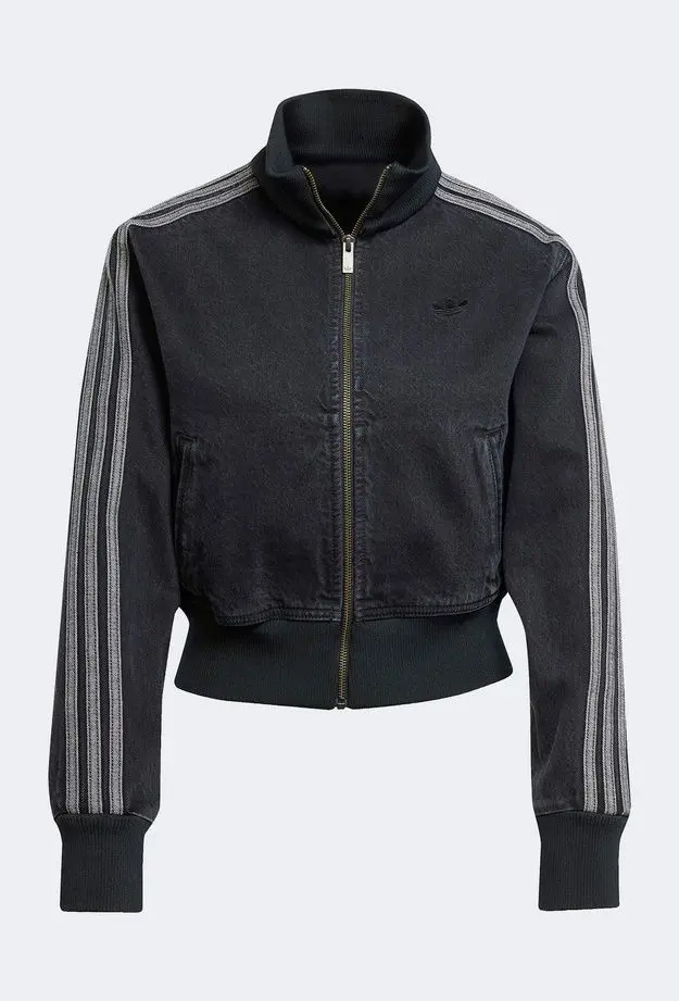 adidas Adicolor Denim Fermuarlı Kadın Siyah Eşofman Üstü
