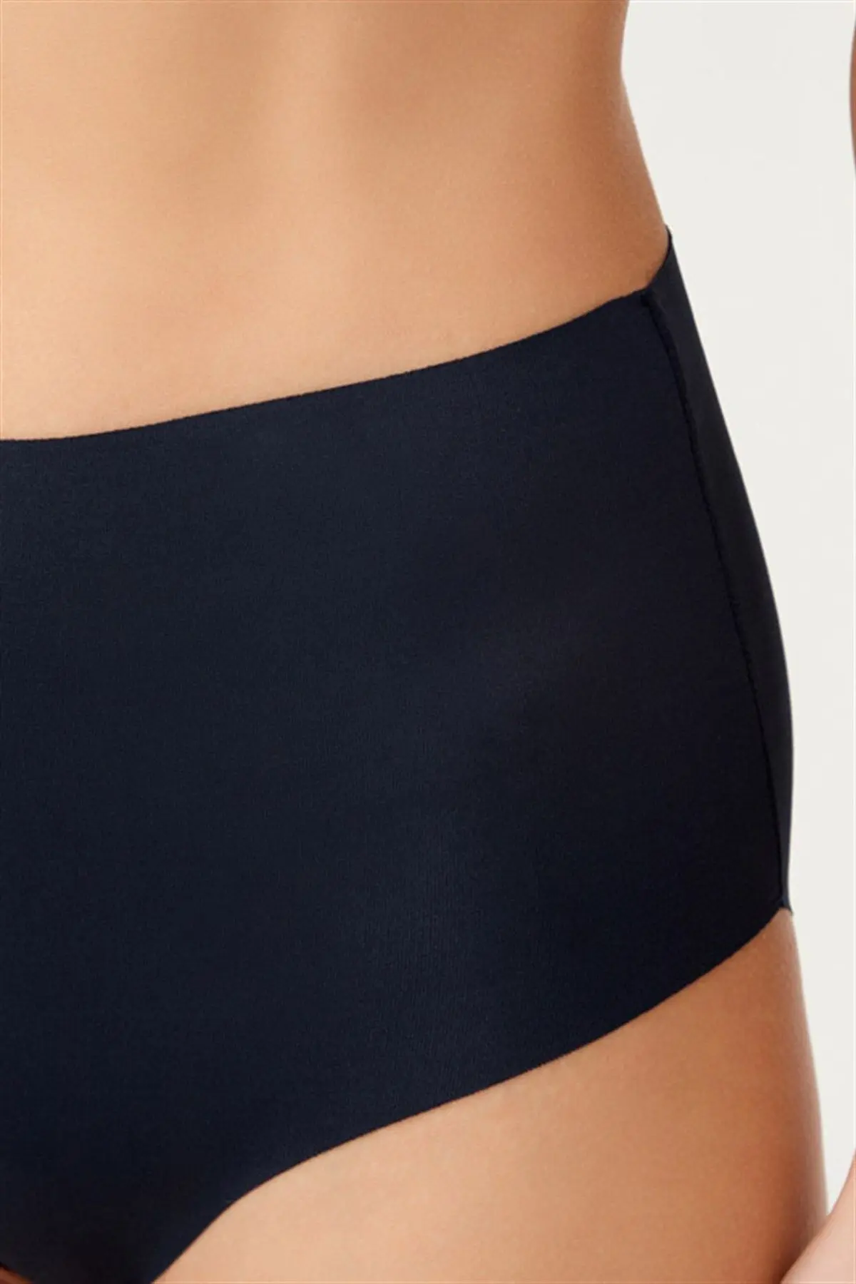 Yüksek Bel Basic Lazer Kesim Bikini Külot 3'lü Paket - 3