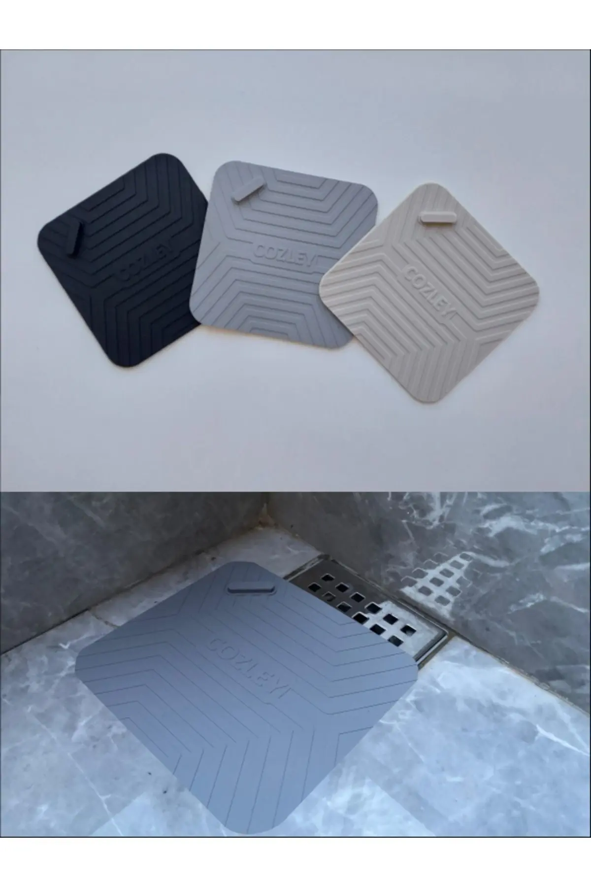 Kötü Koku Önleyici Silikon Mat Banyo Mutfak Lavabo Balkon Gider Tıpası Kapağı Böcek Önleyici Gri