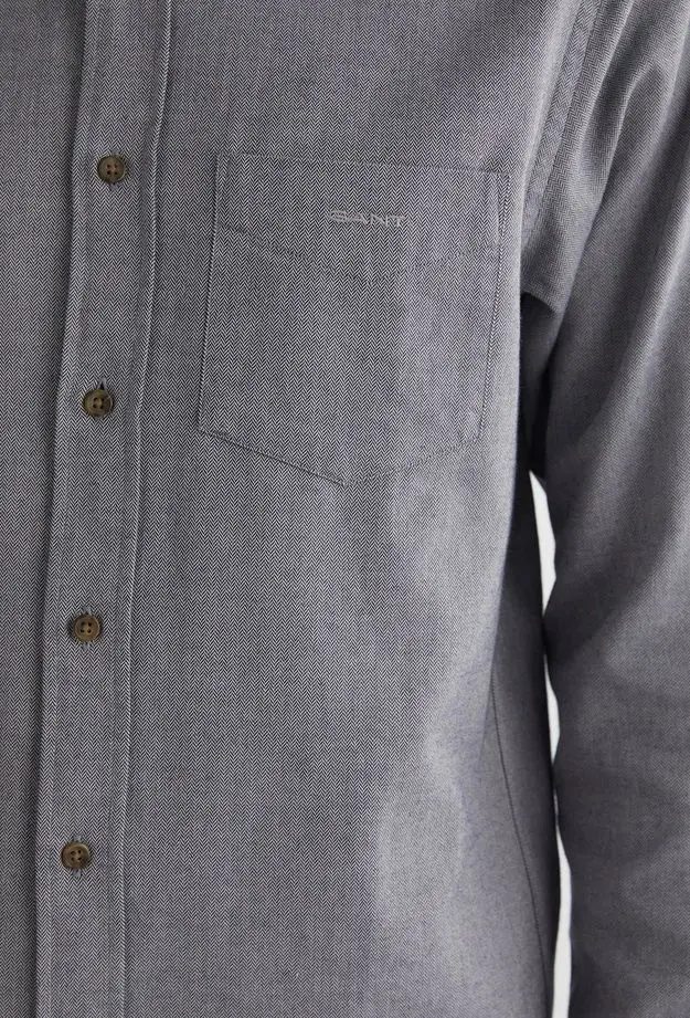 GANT Erkek Gri Regular Fit Düğmeli Yaka Gömlek