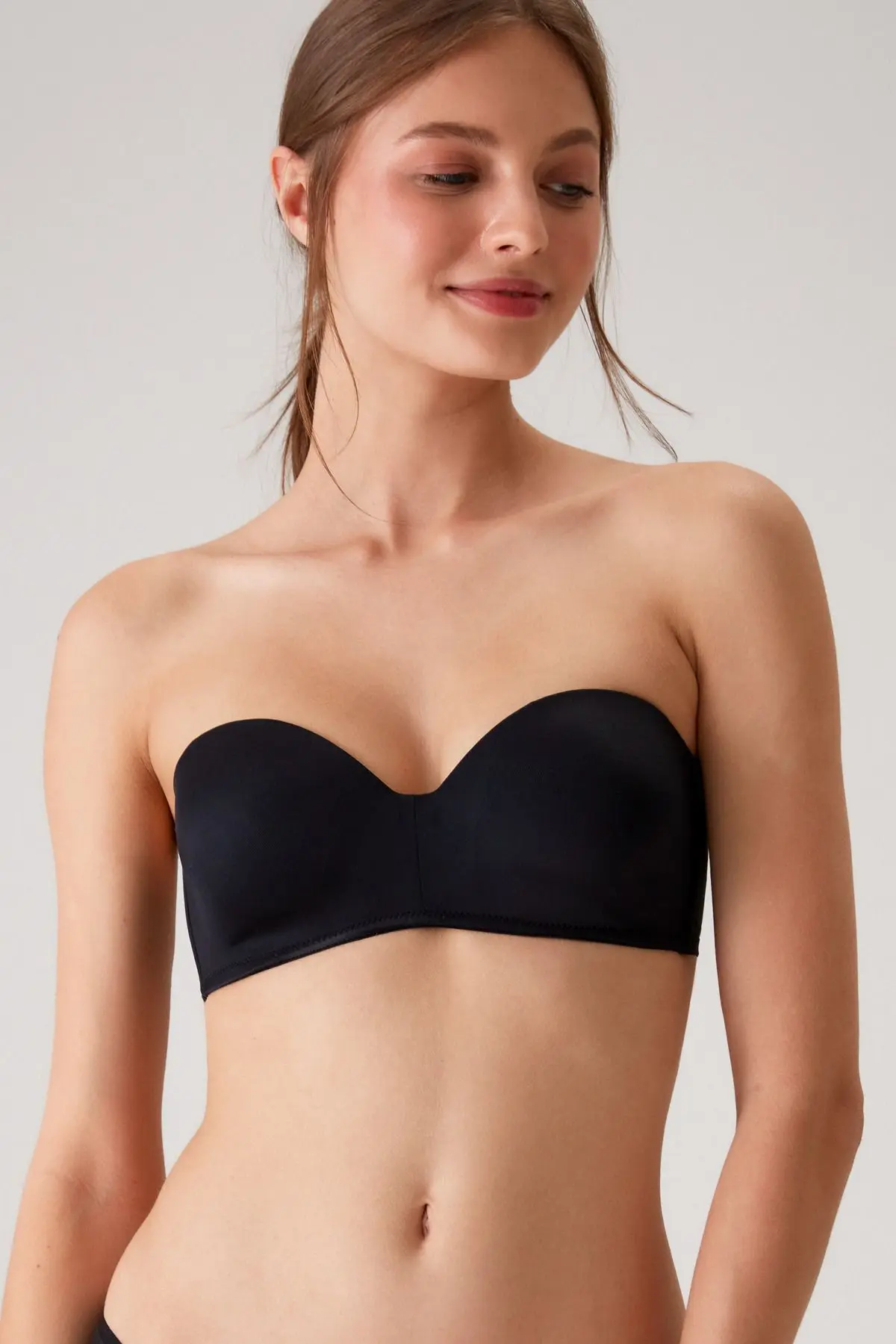 2'li Ekonomik Paket Siyah Beyaz 6800 Ales Ultra Hafif Bütün Kap Dolgusuz Micro Straplez Sütyen Set