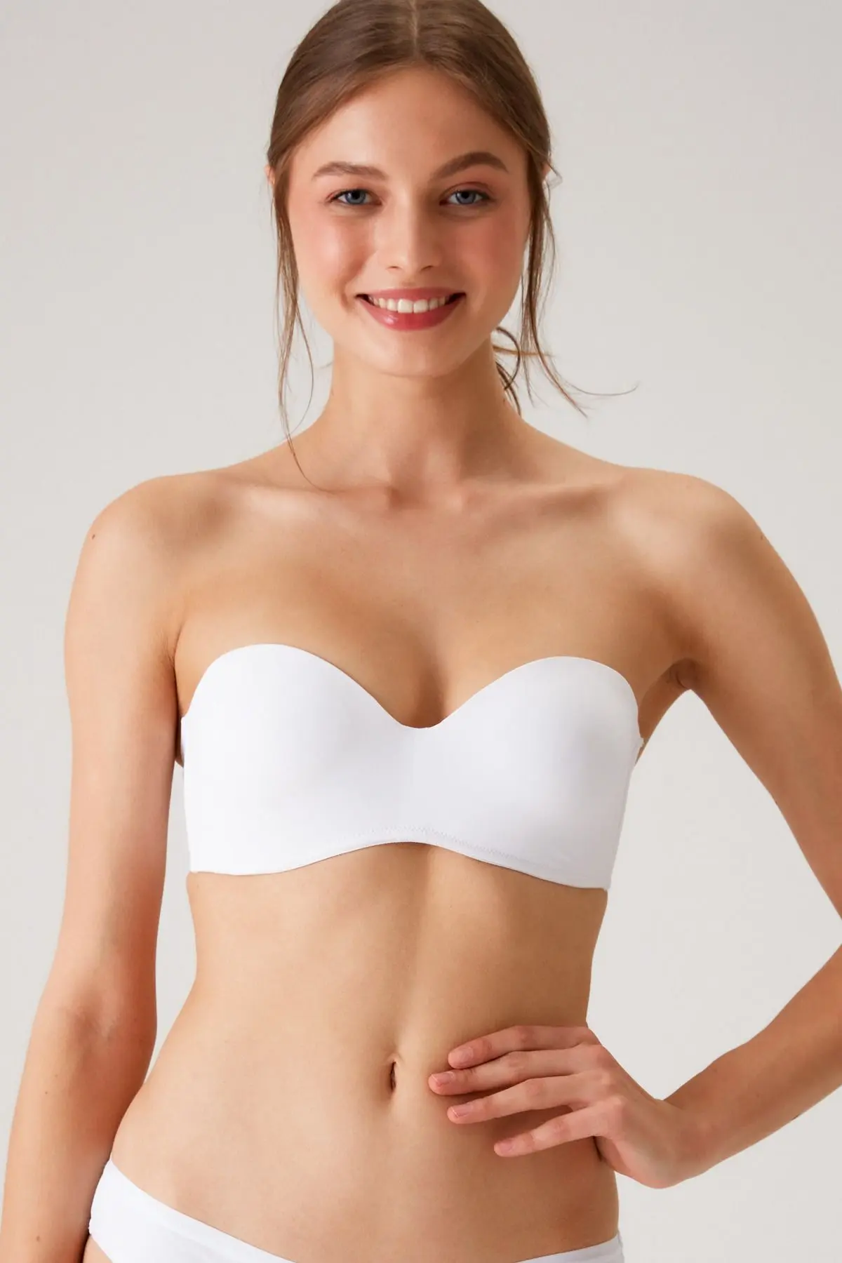 2'li Ekonomik Paket Siyah Beyaz 6800 Ales Ultra Hafif Bütün Kap Dolgusuz Micro Straplez Sütyen Set