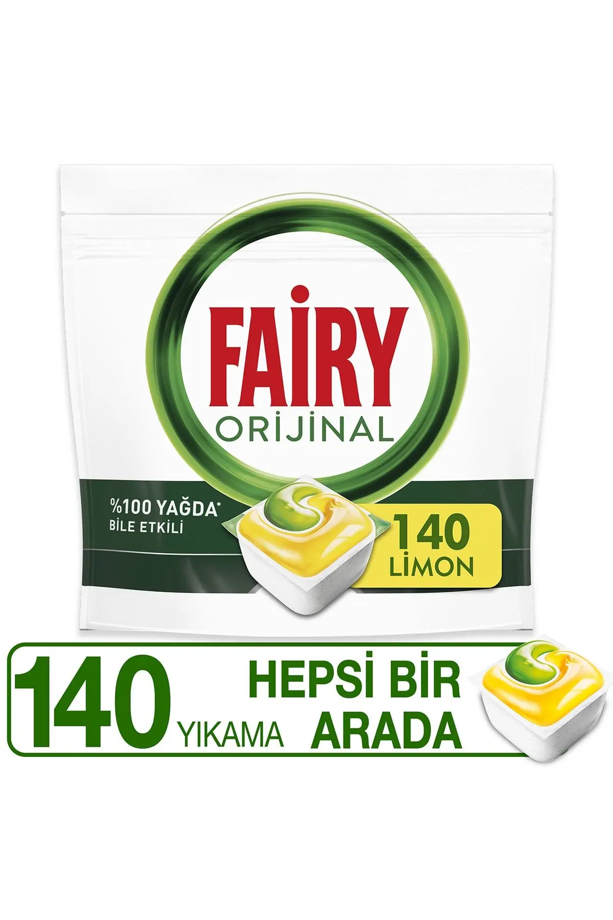 Fairy Hepsi Bir Arada Bulaşık Makinesi Deterjanı Kapsülü/tableti 140 Yıkama Limon Kokulu