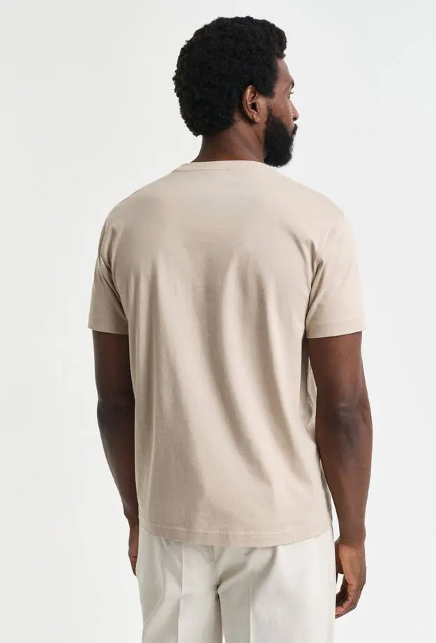 GANT Erkek Bej Regular Fit Bisiklet Yaka T-Shirt