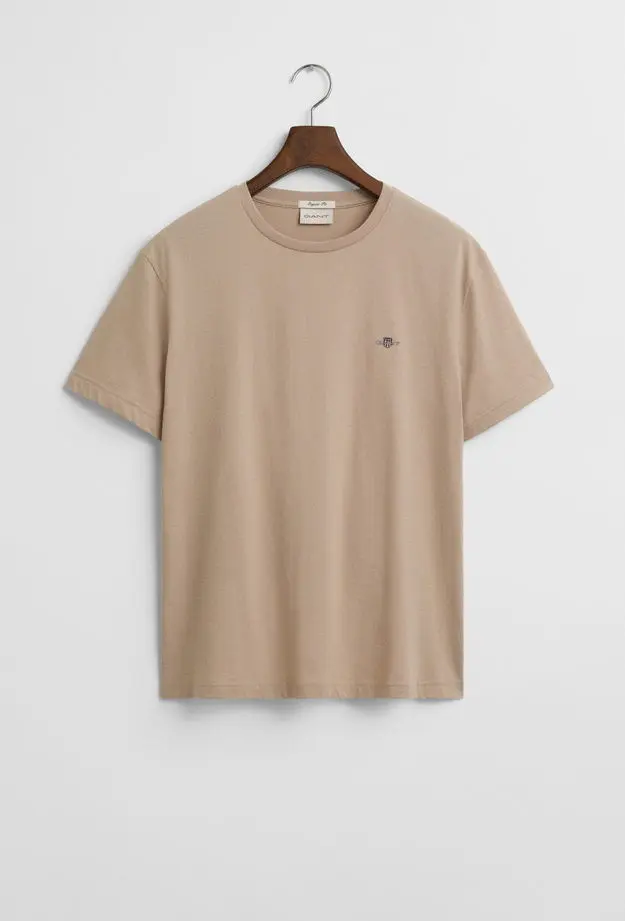 GANT Erkek Bej Regular Fit Bisiklet Yaka T-Shirt
