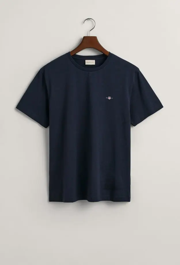 GANT Erkek Lacivert Regular Fit Bisiklet Yaka T-Shirt