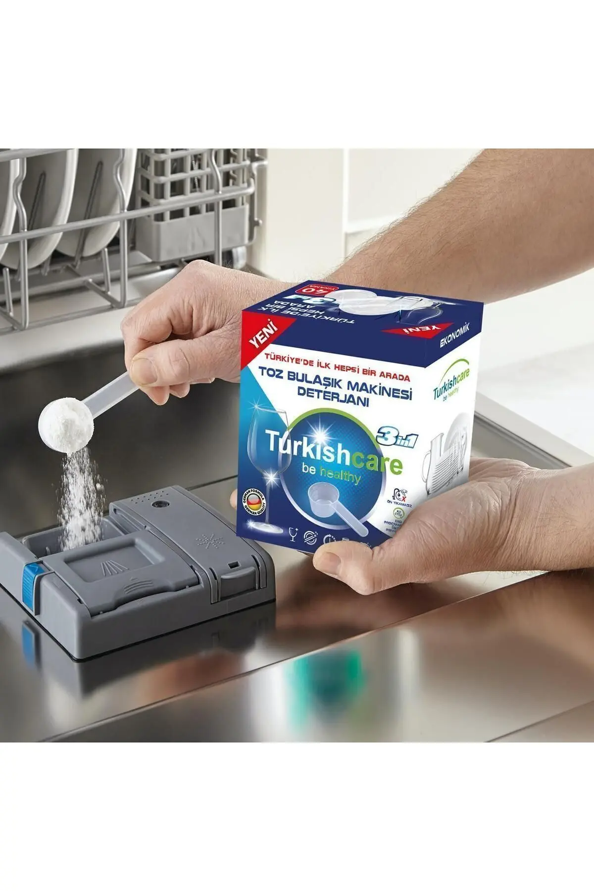 Ekonomik Hepsi Bir Arada Bulaşık Makinesi Tablet Deterjanı Toz 40 Yıkama