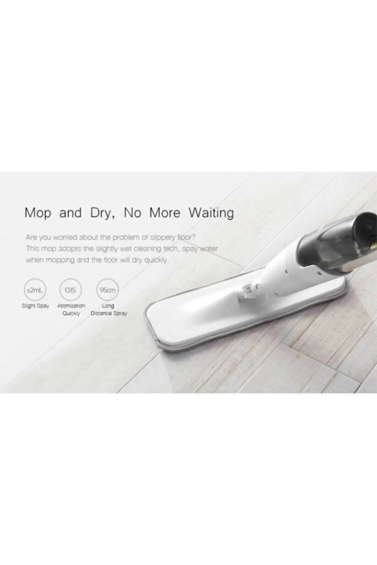 360 Derece Dönen Su Püskürtmeli Sprey Paspas (Deerma Türkiye Garantili)