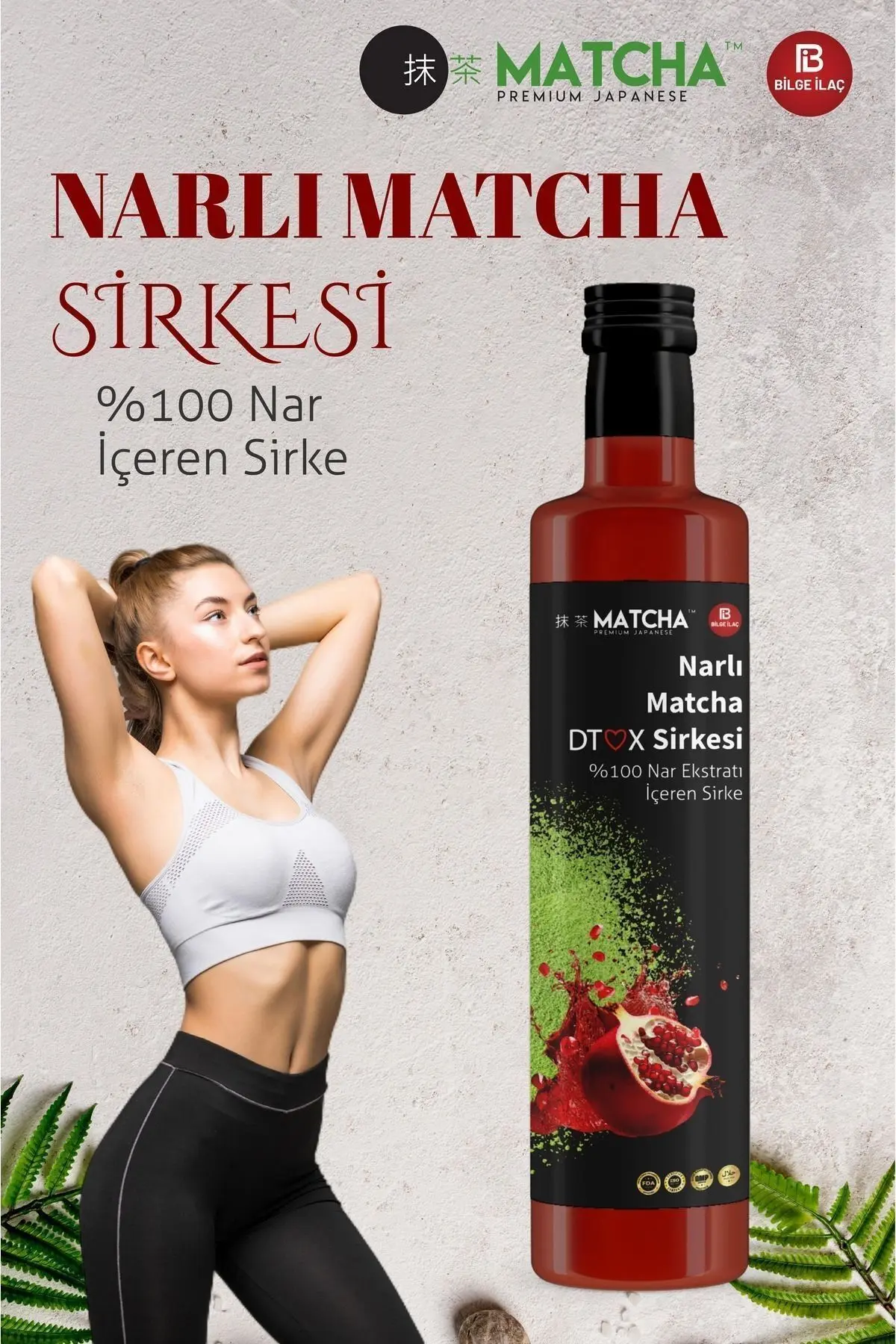 Narlı Matchalı Detox Sirkesi 250 ml