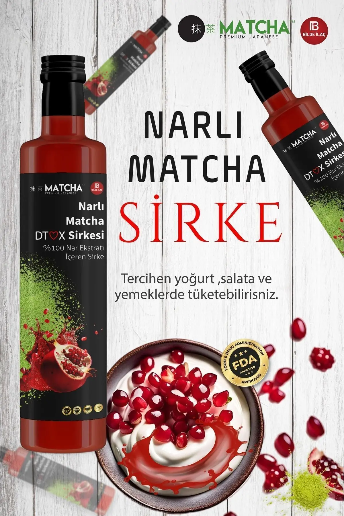 Narlı Matchalı Detox Sirkesi 250 ml