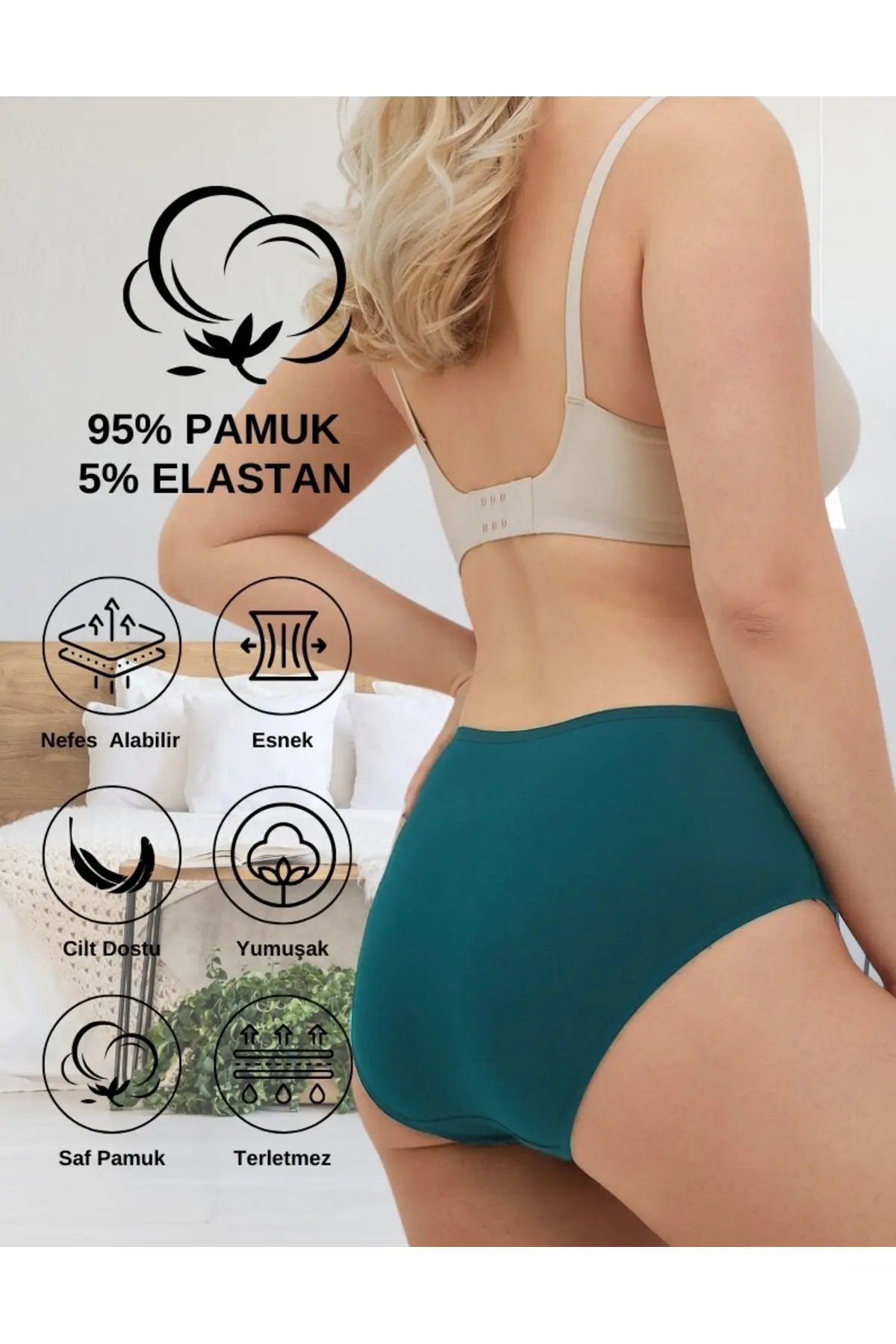 Kadın Pamuklu Renkli Bato / Hipster Slip Külot - Çok Renkli - 10'lu Paket