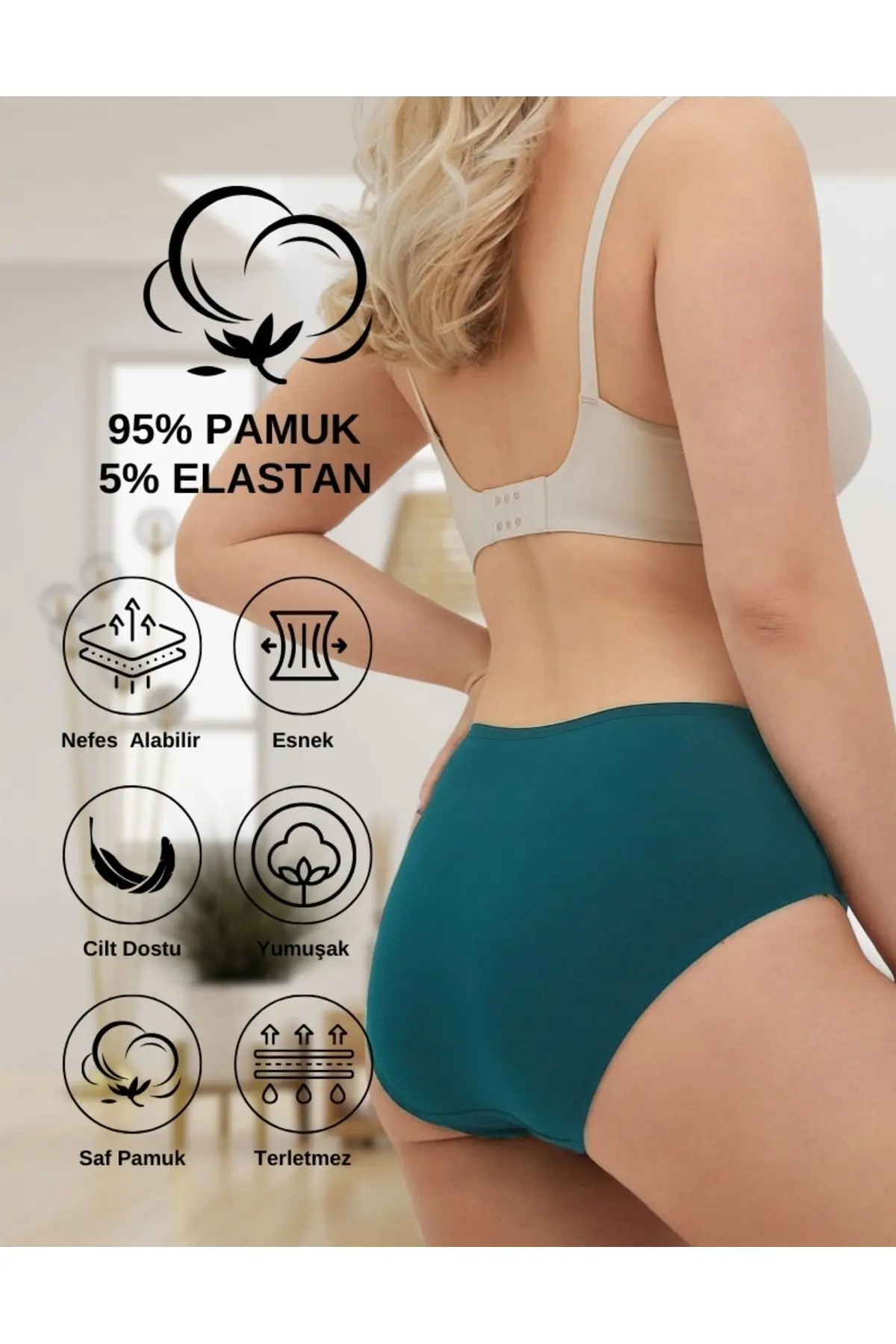 Kadın Pamuklu Renkli Bato Slip Külot- Çok Renkli - 10'lu Paket