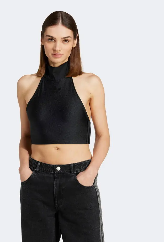 adidas Halterneck Crop Kadın Siyah Kolsuz T-Shirt