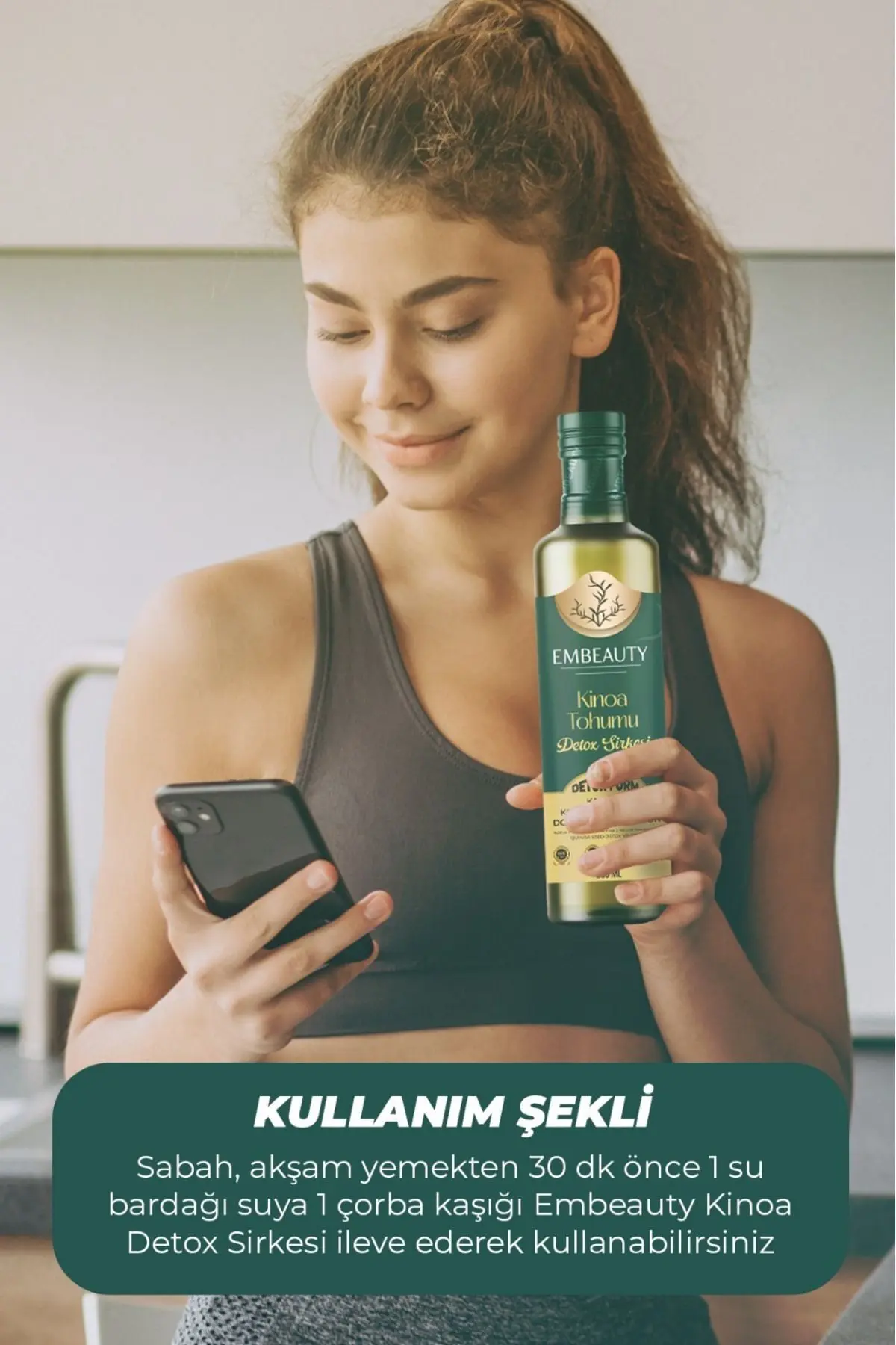 Ödem Atmaya Yardımcı Doğal Kinoa Tohumu Detox Sirkesi 250ml