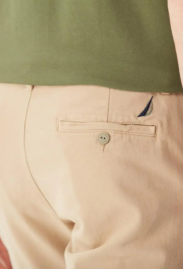 Nautica Erkek Bej Slim Fit Bermuda Şort