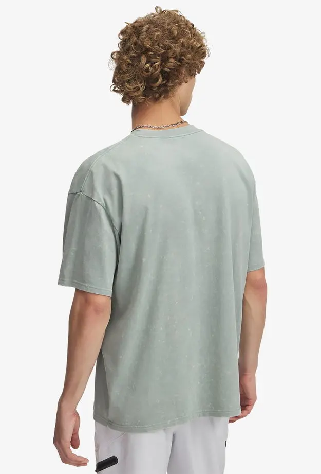 Under Armour Heavyweight Oversized Logo Erkek Gri T-Shirt