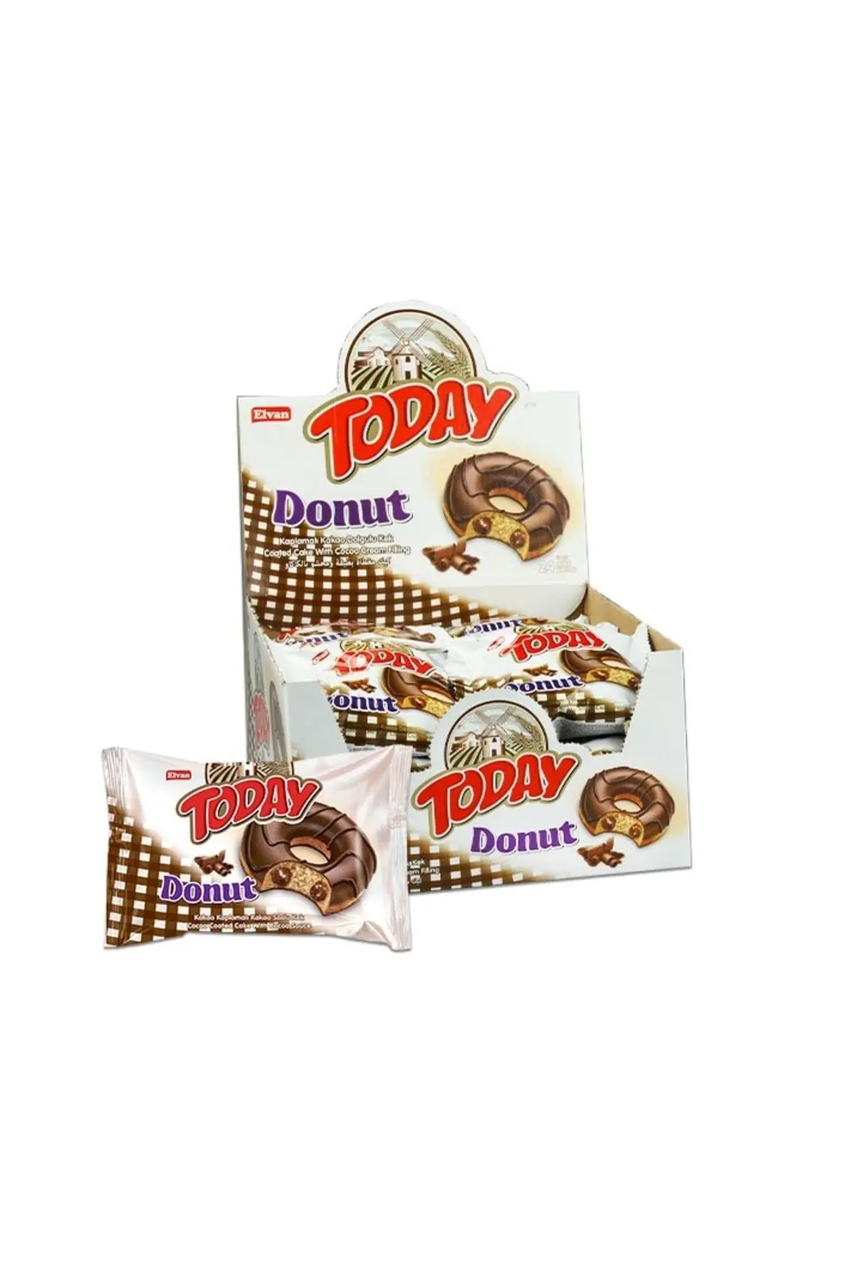 Elvan Today Donut Kek Kakaolu 35 Gr. 24 Adet (1 Kutu)