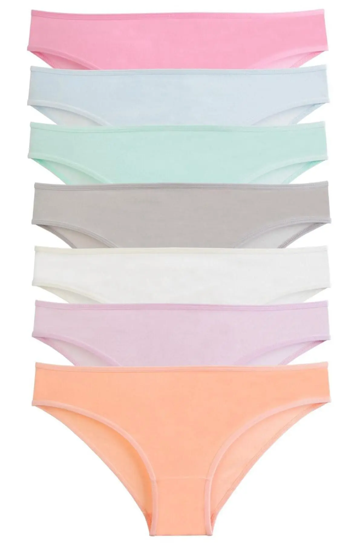 Nicoletta Kadın Külot 7 Li Paket Likralı Somon Pamuklu