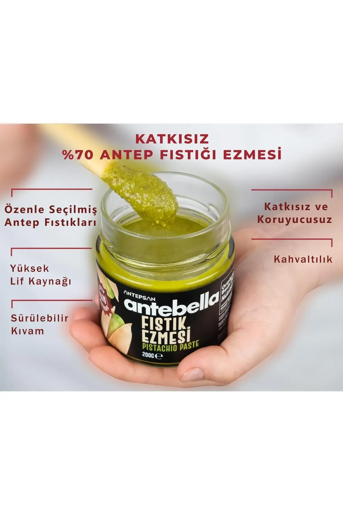 Antep Fıstık Ezmesi (PARÇACIKLI) 200 gr