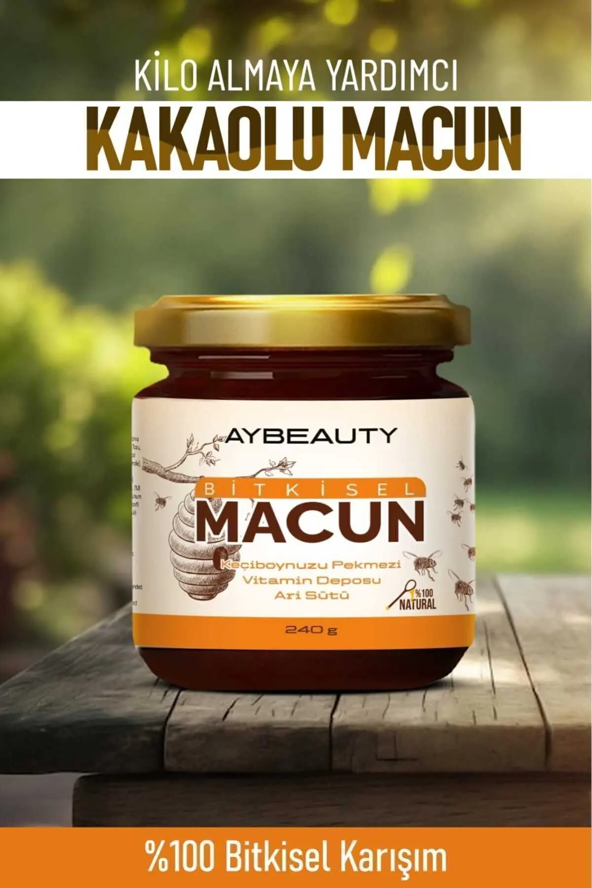 Kakaolu, Pekmez, Arı Sütü, Bal, Ve Vitamin, Iştah,açıcı Kilo Aldırıcı, Organik Macun