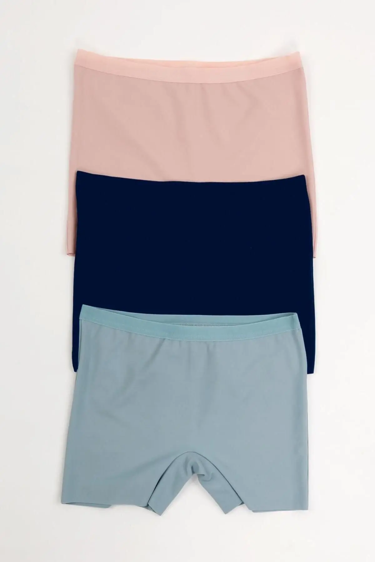 Nicoletta Kadın Lazer Kesim Dikişsiz Kadın Boxer Külot 3 lü Paket PUDRA