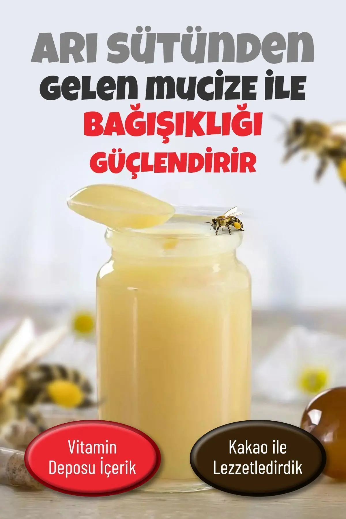Kids Çocuklar için Özel Kakaolu, Arı sütlü, Vitaminli, İştah Açıcı, Kilo-Aldırıcı, Macun 2li Set
