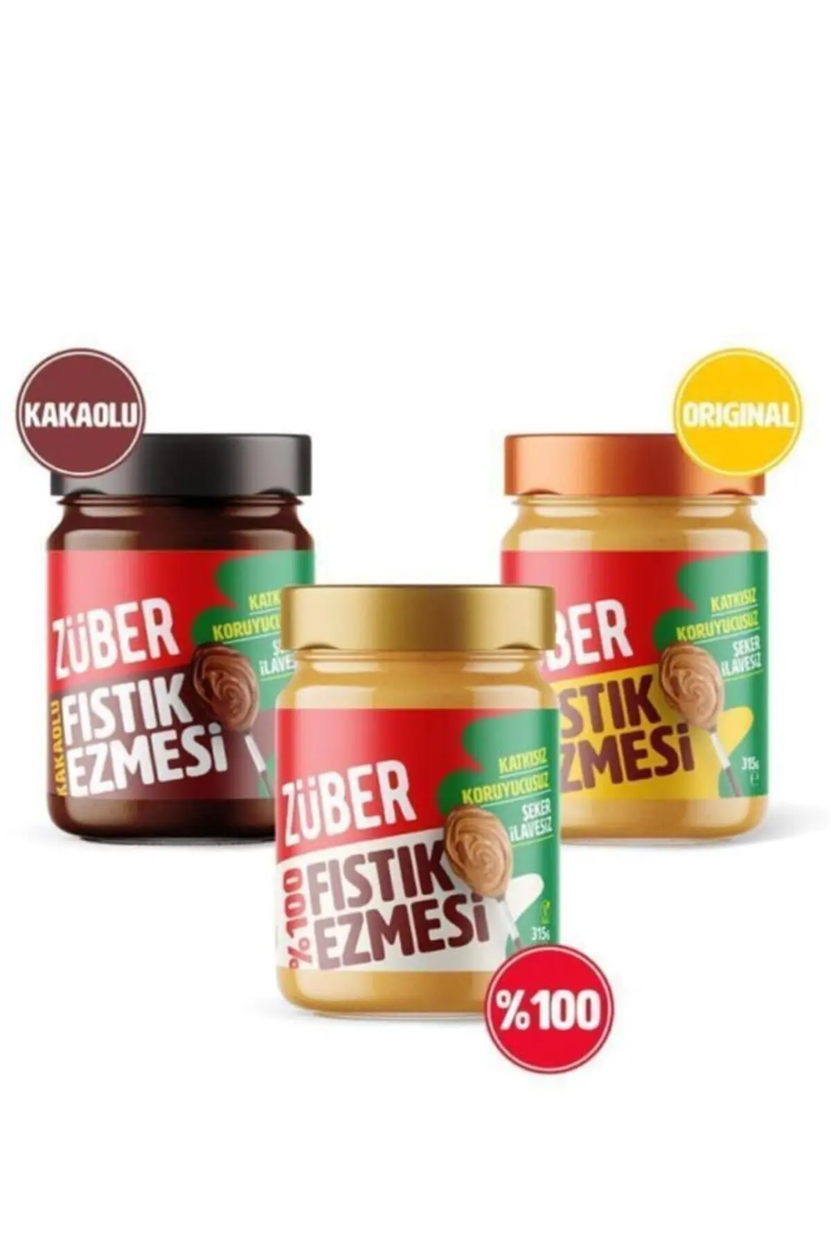 Züber Fıstık Ezmesi Deneme Paketi 3 Adet X 315 gr