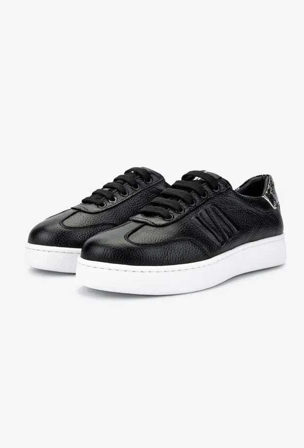 Valmenti Kadın Hakiki Deri Siyah Floter Sneakers & Spor Ayakkabı