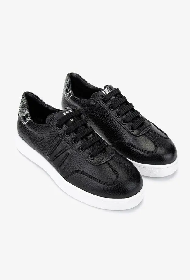 Valmenti Kadın Hakiki Deri Siyah Floter Sneakers & Spor Ayakkabı