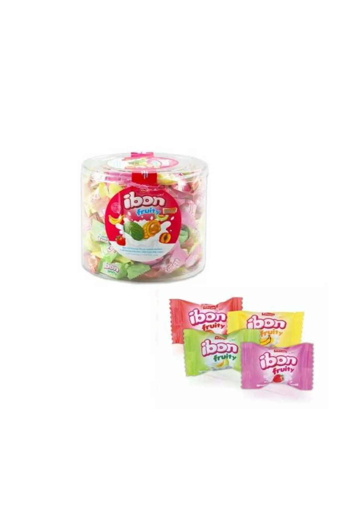 Ibon Sütlü Meyveli Şeker 1000 Gr. Silindir (1 Kutu)