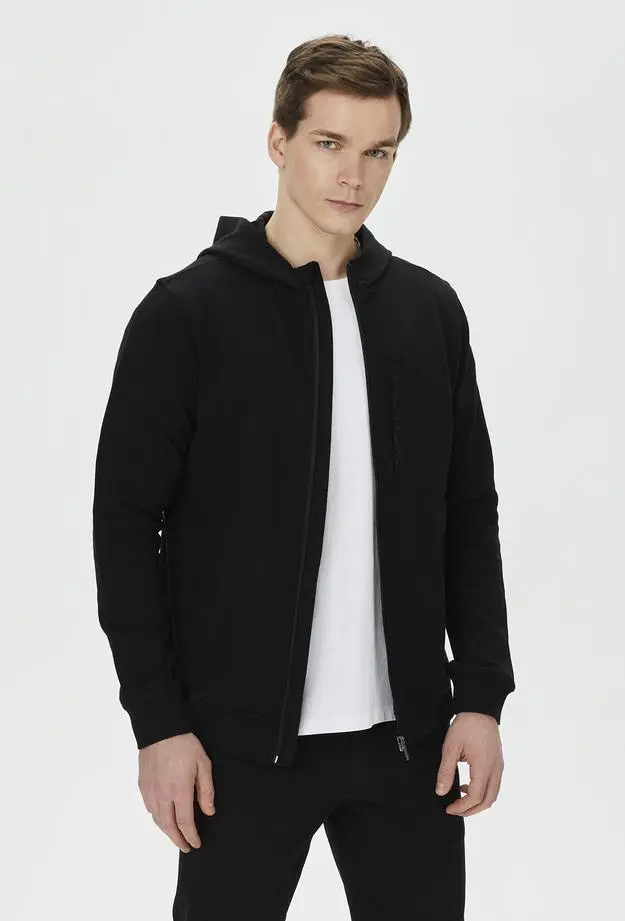 Nautica Nautica Erkek Siyah Standart Fit Sweatshirt