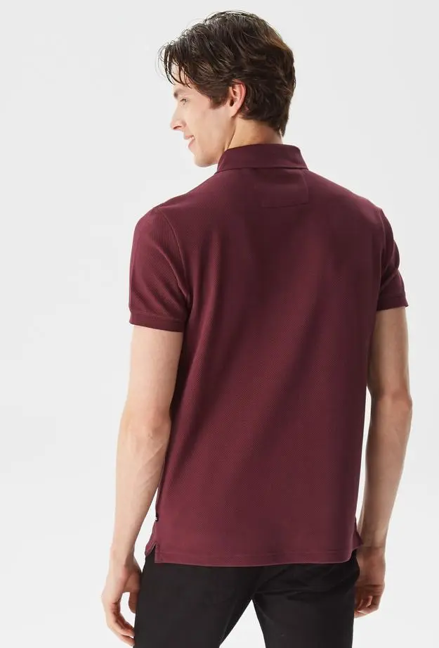 Nautica Erkek Bordo Slim Fit Kısa Kollu Polo