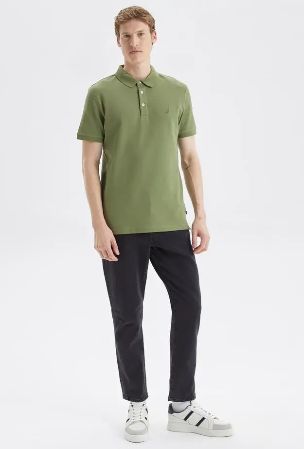 Nautica Erkek Yeşil Slim Fit Kısa Kollu Polo