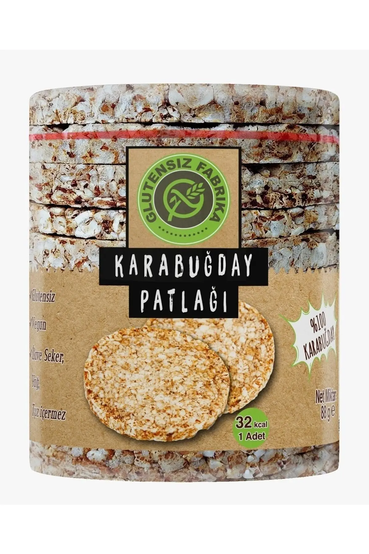 Karabuğday Patlağı (2 PAKET) 176 gr Sağlıklı Atıştırmalık Şekersiz Tuzsuz Katkısız Ve Doğal