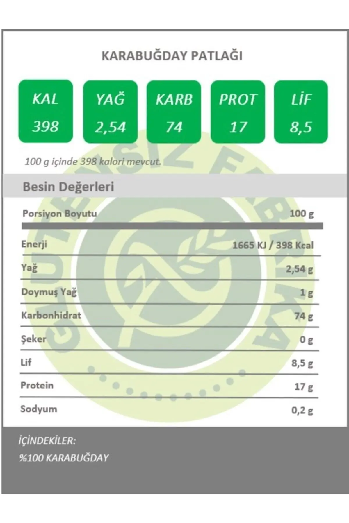 Karabuğday Patlağı (2 PAKET) 176 gr Sağlıklı Atıştırmalık Şekersiz Tuzsuz Katkısız Ve Doğal