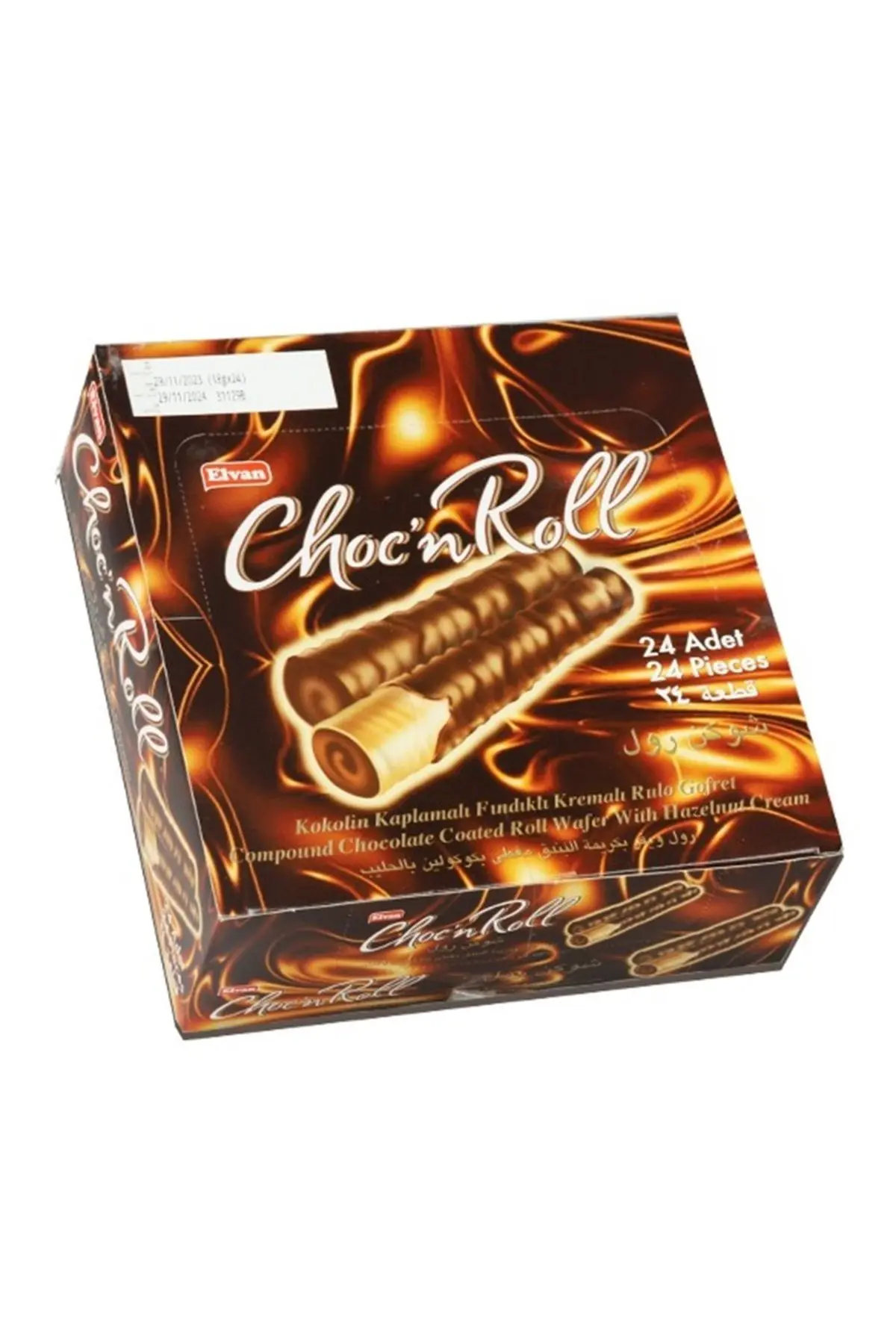 Choc N Roll Kakao Kaplamalı Fındık Kremalı Roll Gofret 16 Gr. 24 Adet (1 KUTU)