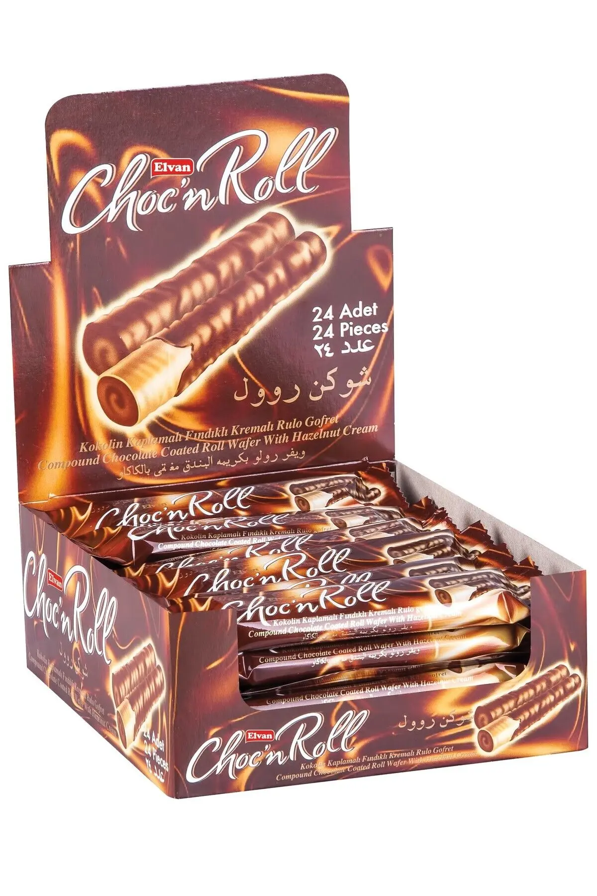 Choc N Roll Kakao Kaplamalı Fındık Kremalı Roll Gofret 16 Gr. 24 Adet (1 KUTU)