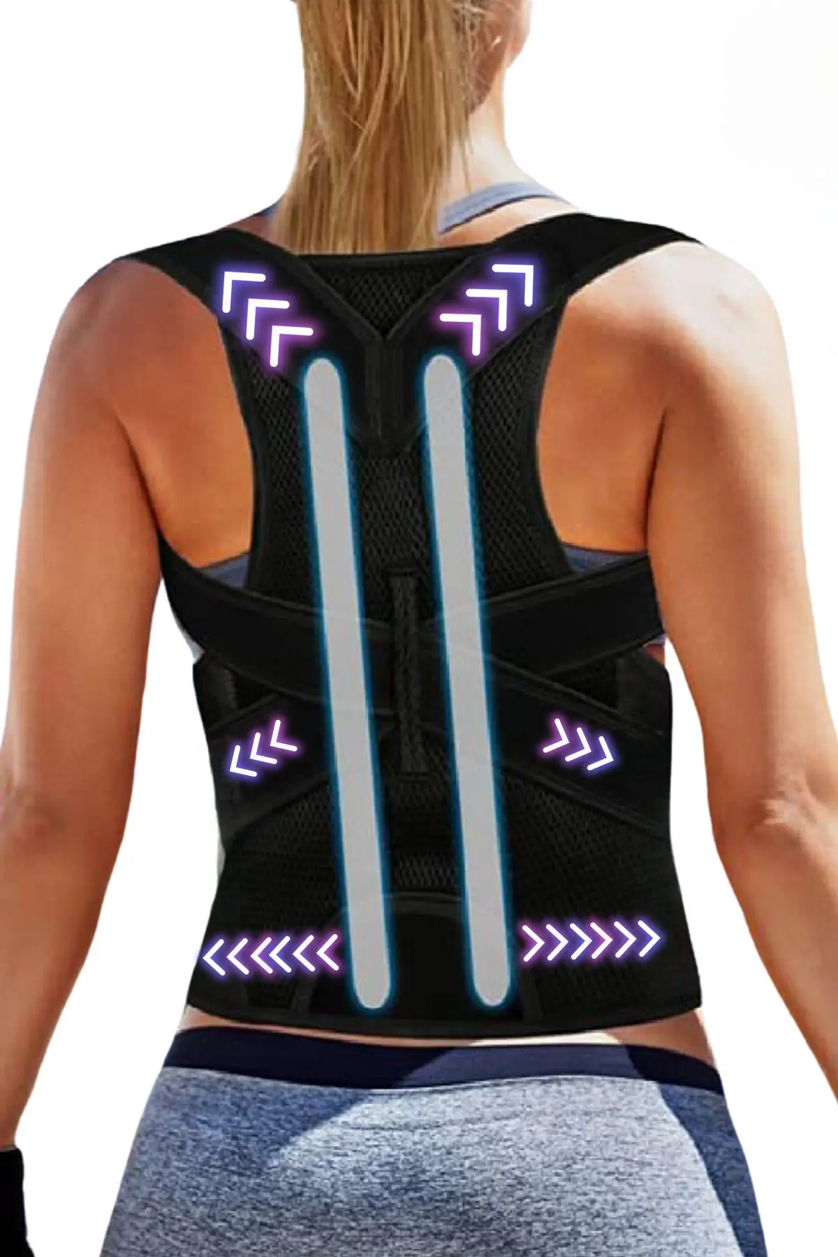 HASBY Kadın Erkek Ayarlanır Balenli Dik Duruş Korsesi Kambur Önleyici Duruş Düzeltici Korse Sırt Korsesi