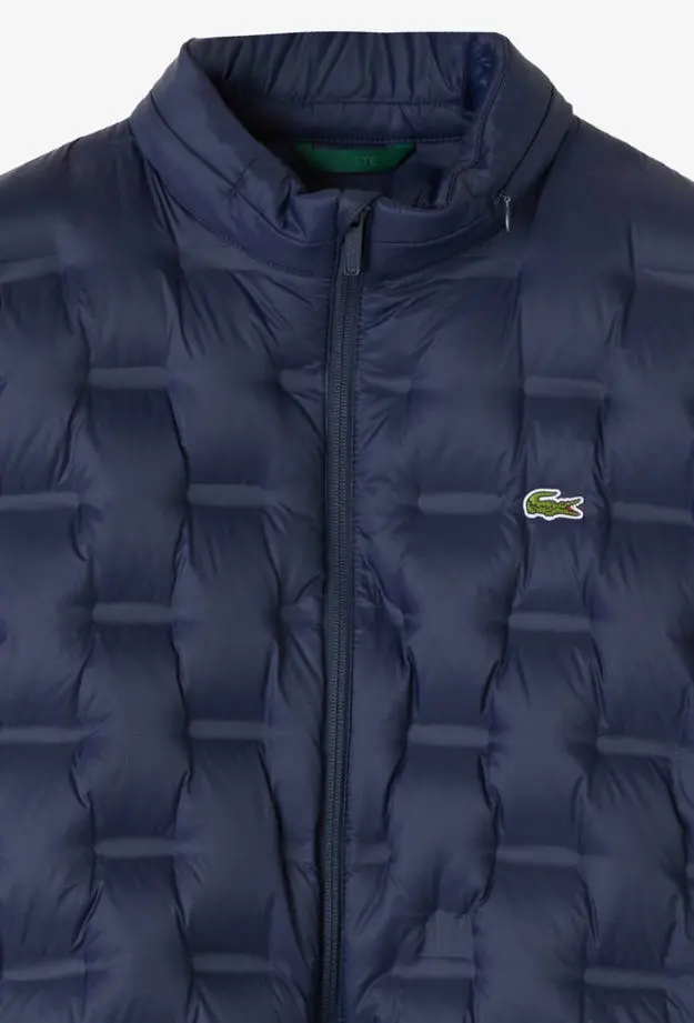 Lacoste Erkek Dik Yaka Kapitone Lacivert Mont
